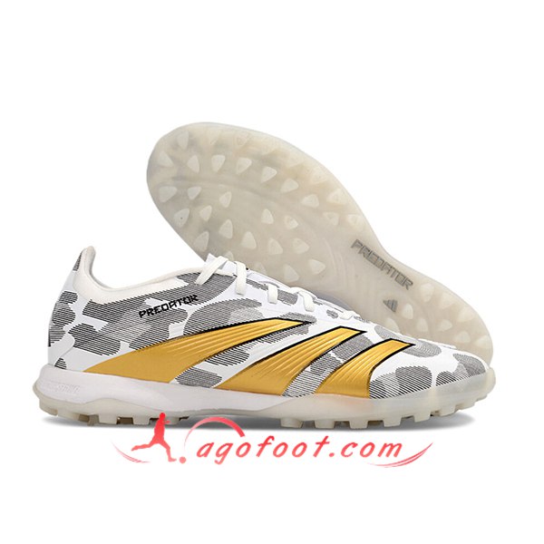 Adidas Chaussures de Foot PREDATOR 24 ELITE TF BOOTS Gris/Jaune/Blanc