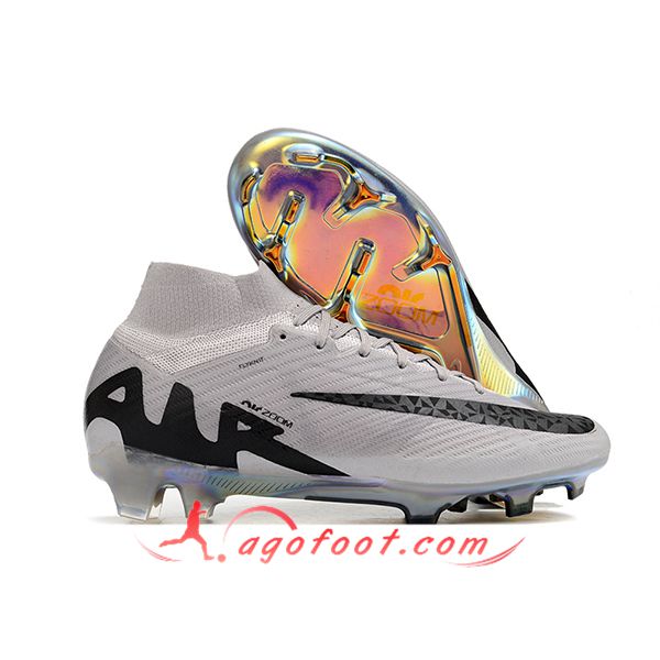 Nike Chaussures de Foot Zoom Superfly 9 Elite MR FG Gris/Noir