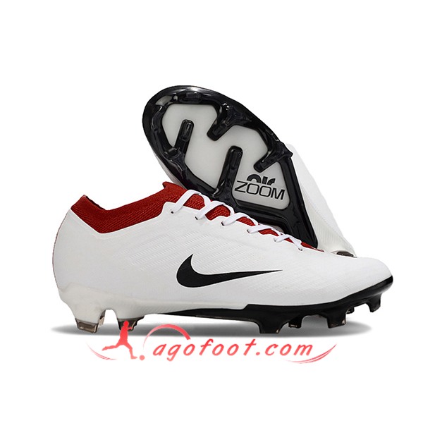 Nike Chaussures de Foot AIR Zoom Mercurial Vapor 15 Elite XXV T90 FG Blanc/Rouge/Noir