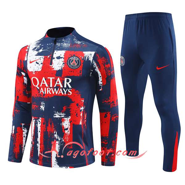 Ensemble Survetement de Foot PSG Bleu/Rouge/Blanc 2024/2025