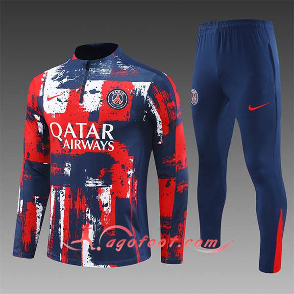 Ensemble Survetement de Foot PSG Enfant Bleu/Rouge/Blanc 2024/2025