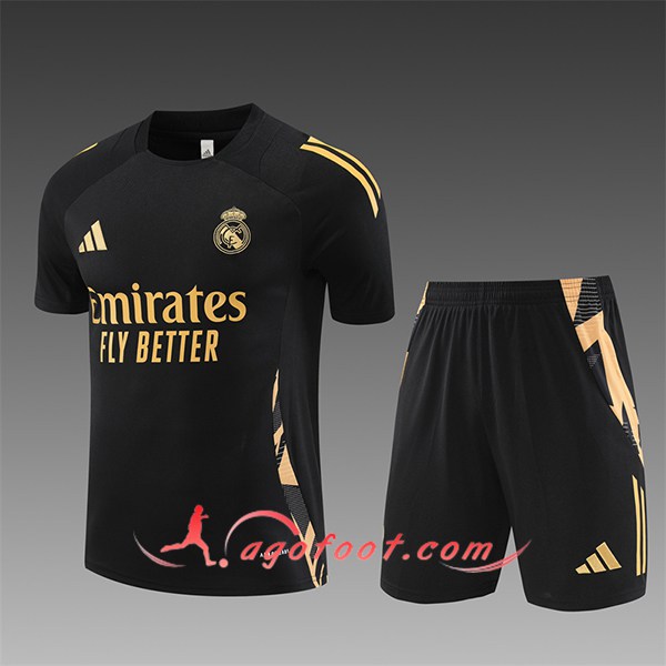 Ensemble Training T-Shirts Real Madrid Enfant Noir/Jaune 2024/2025