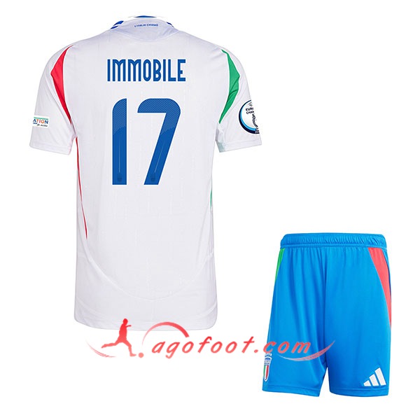 Maillot Italie (IMMOBILE #17) Enfant Exterieur UEFA Euro 2024