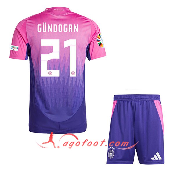 Maillot Allemagne (GUNDOGAN #21) Enfant Exterieur UEFA Euro 2024