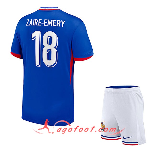 Maillot France (ZAIRE-EMERY #18) Enfant Domicile UEFA Euro 2024