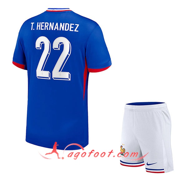 Maillot France (T. HERNANDEZ #22) Enfant Domicile UEFA Euro 2024