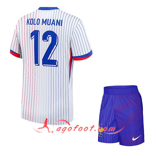Maillot France (KOLO MUANI #12) Enfant Exterieur UEFA Euro 2024