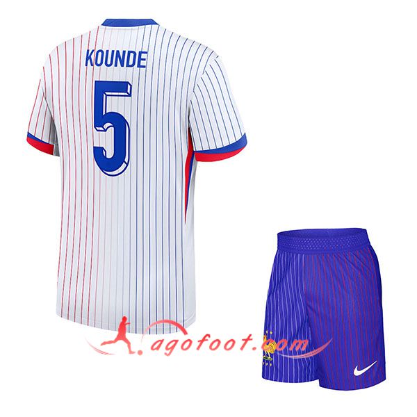 Maillot France (KOUNDE #5) Enfant Exterieur UEFA Euro 2024