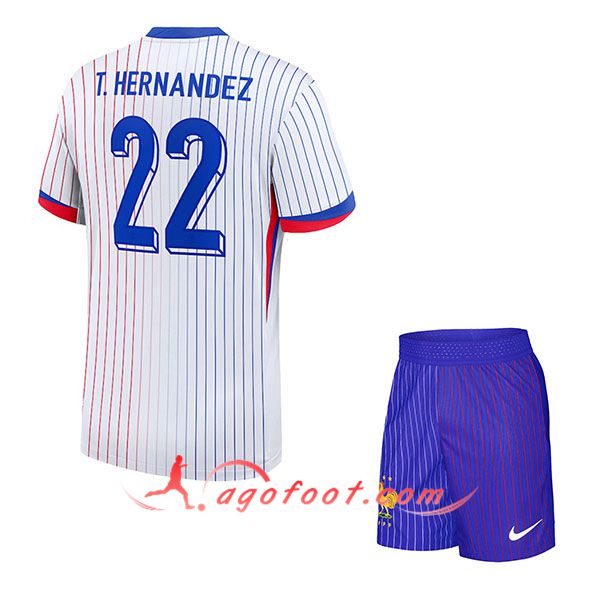 Maillot France (T. HERNANDEZ #22) Enfant Exterieur UEFA Euro 2024