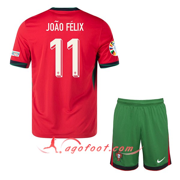 Maillot Portugal (JOA0 FELIX #11) Enfant Domicile UEFA Euro 2024