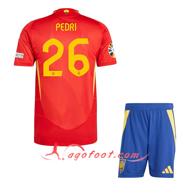 Maillot Espagne (PEDRI #26) Enfant Domicile UEFA Euro 2024