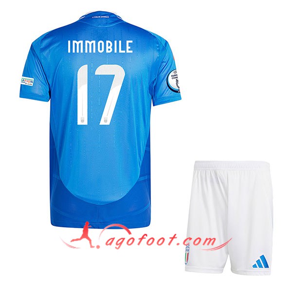 Maillot Italie (IMMOBILE #17) Enfant Domicile UEFA Euro 2024