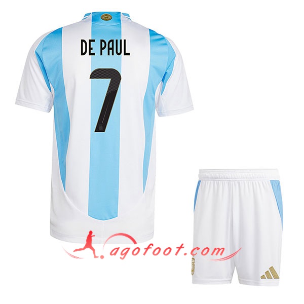 Maillot Equipe Foot Argentine (DE PAUL #7) Enfant 2024/2025 Domicile