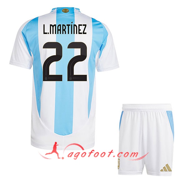 Maillot Equipe Foot Argentine (L.MARTINEZ #22) Enfant 2024/2025 Domicile