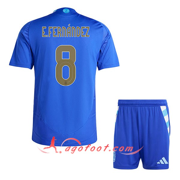 Maillot Equipe Foot Argentine (E.FERNANDEZ #8) Enfant 2024/2025 Exterieur