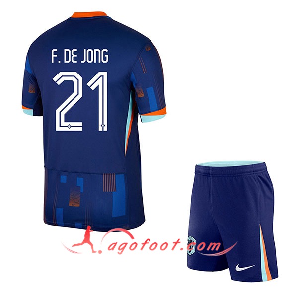 Maillot Equipe Foot Pays-Bas (F.DE JONG #21) Enfant 2024/2025 Exterieur