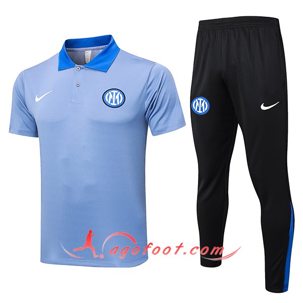 Ensemble Polo Foot Inter Milan Bleu/Gris 2024/2025