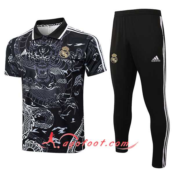 Ensemble Polo Foot Real Madrid Noir/Blanc 2024/2025