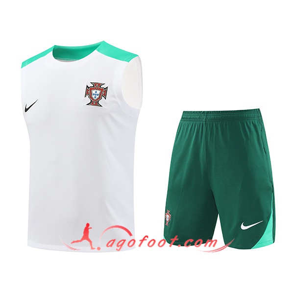 Ensemble Training Debardeur Portugal Blanc/Vert 2024/2025