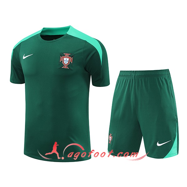 Ensemble Training T-Shirts Portugal Vert 2024/2025