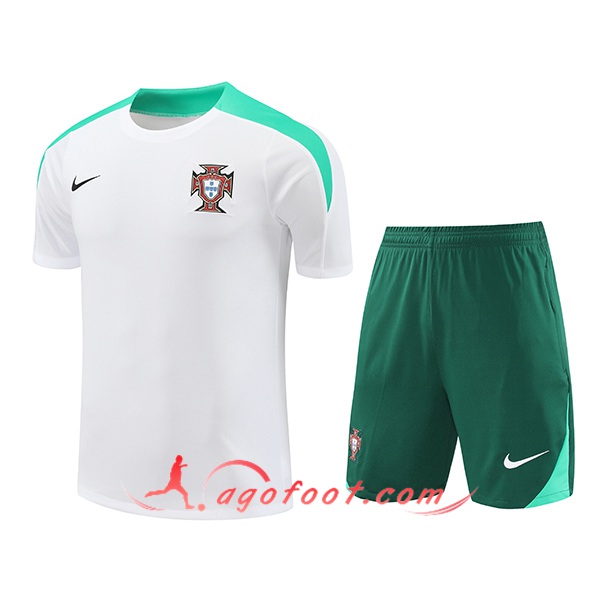Ensemble Training T-Shirts Portugal Blanc/Vert 2024/2025