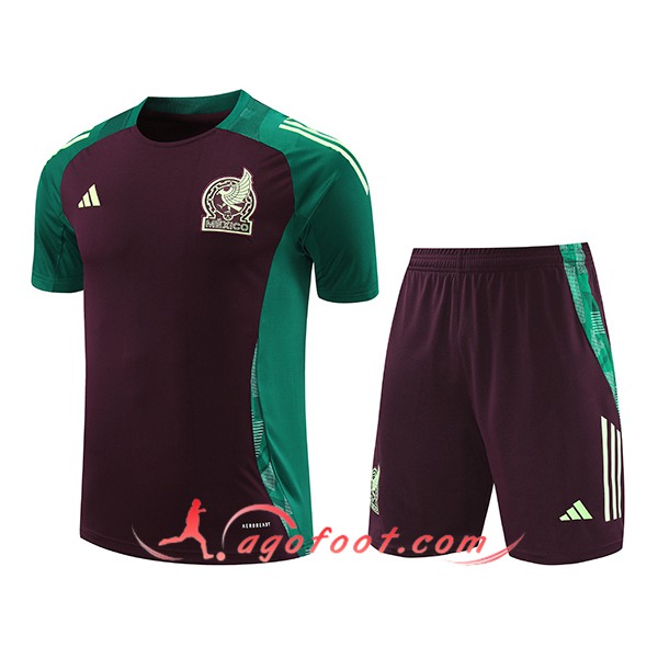Ensemble Training T-Shirts Mexique Vert/Brun 2024/2025