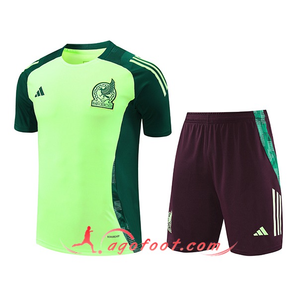 Ensemble Training T-Shirts Mexique Vert/Brun 2024/2025 -02