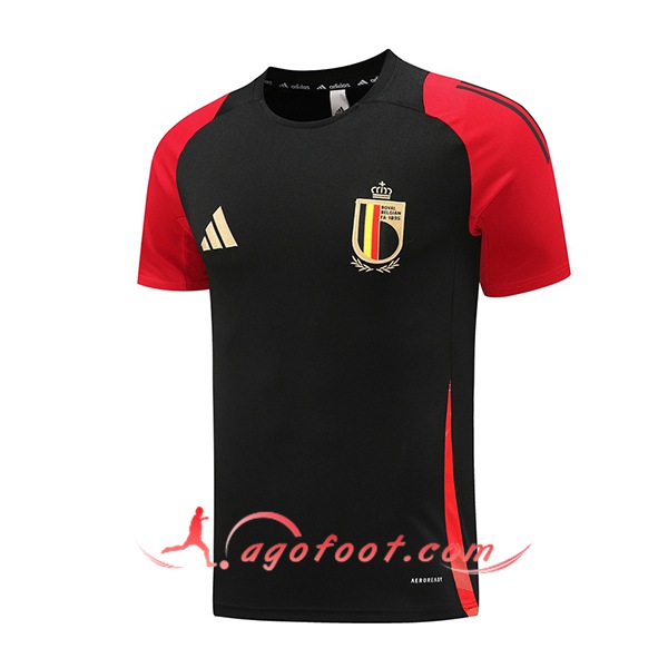 Training T-Shirts Belgique Noir/Rouge 2024/2025