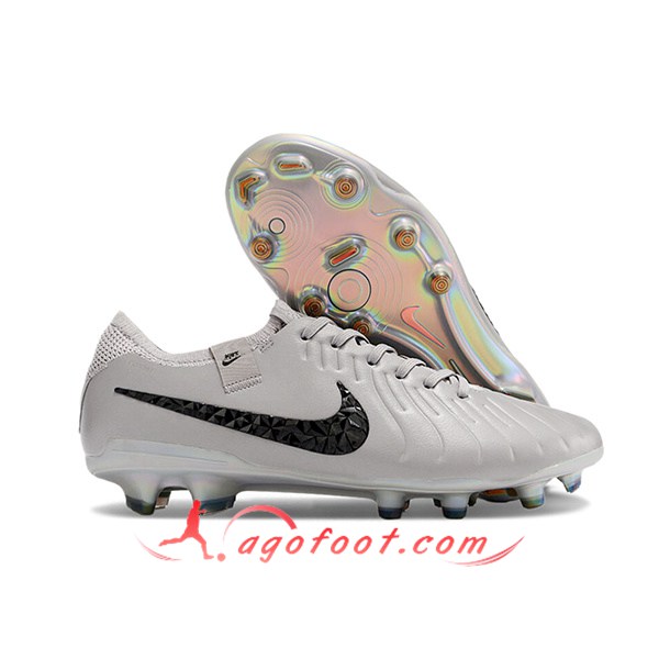 Nike Chaussures de Foot Tiempo Legend X Elite FG Gris/Noir