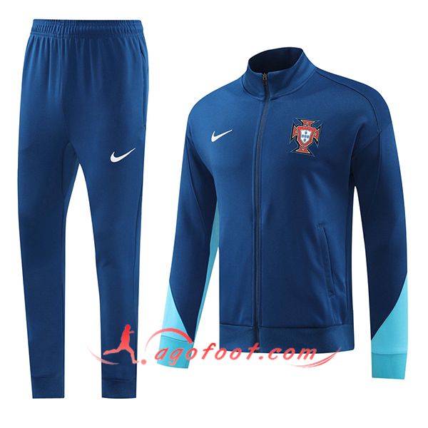 Ensemble Survetement de Foot Veste Foot Portugal Bleu 2024/2025