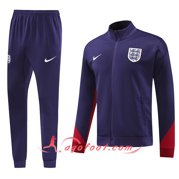 Ensemble Survetement de Foot Veste Foot Angleterre Pourpre/Rouge 2024/2025