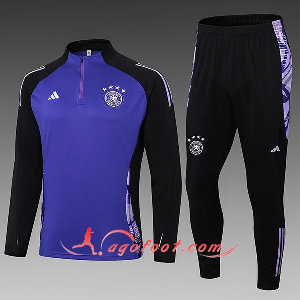 Ensemble Survetement de Foot Allemagne Enfant Pourpre/Noir 2024/2025 -02