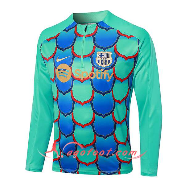 Sweatshirt Training FC Barcelone Vert/Bleu 2024/2025