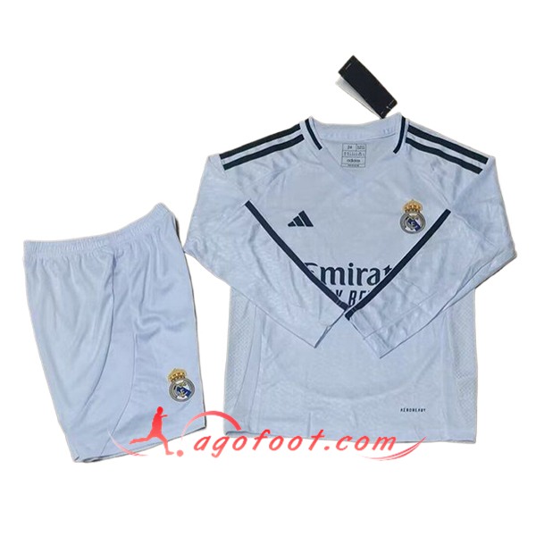 Maillot de Foot Real Madrid Enfant Domicile Manches Longues 2024/2025