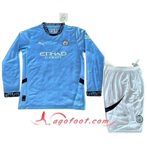 Maillot de Foot Manchester City Enfant Domicile Manches Longues 2024/2025