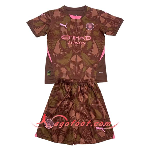Maillot de Foot Manchester City Enfant Gardien De But Brune 2024/2025