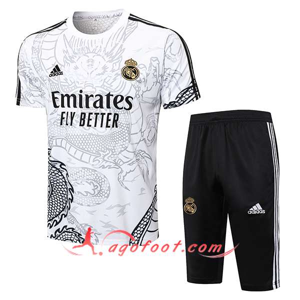 Ensemble Training T-Shirts Real Madrid Blanc/Noir 2024/2025