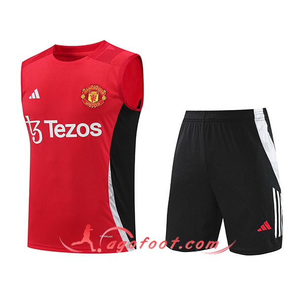 Ensemble Training Debardeur Manchester United Rouge/Noir 2024/2025