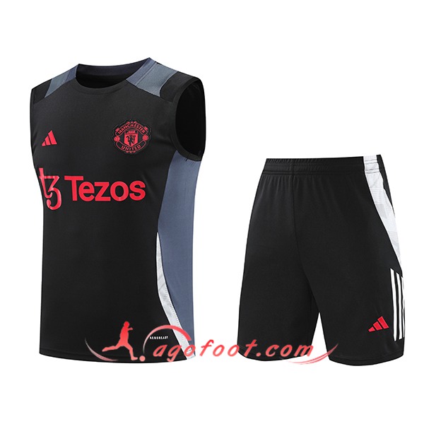 Ensemble Training Debardeur Manchester United Noir/Gris 2024/2025