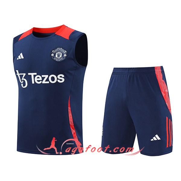 Ensemble Training Debardeur Manchester United Bleu Foncé 2024/2025