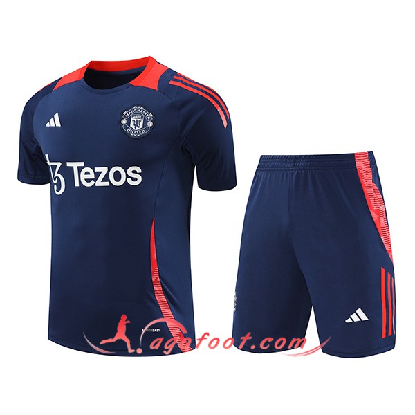 Ensemble Training T-Shirts Manchester United Bleu Foncé 2024/2025
