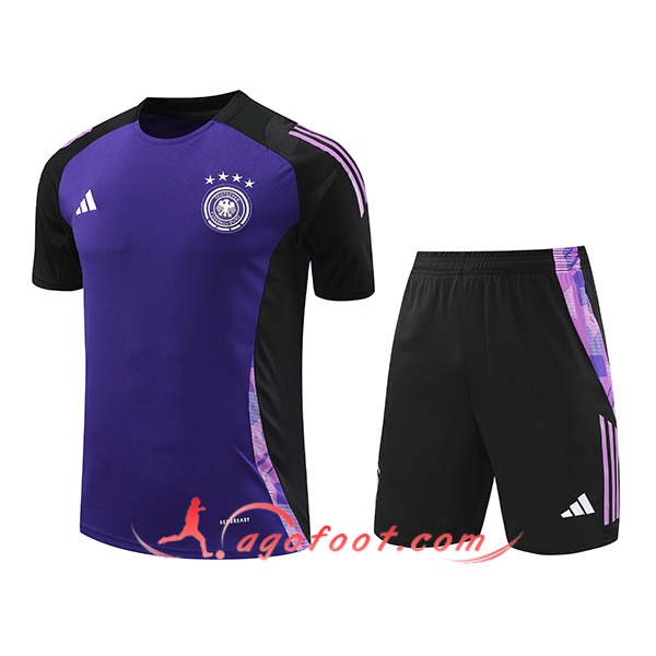 Ensemble Training T-Shirts Allemagne Pourpre/Noir 2024/2025 -03