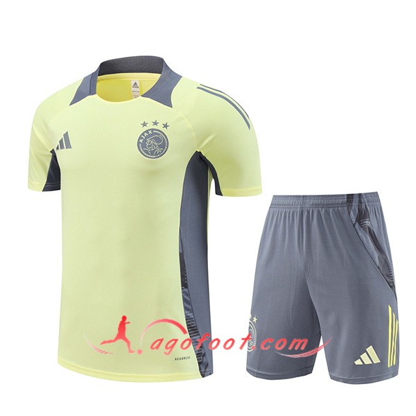 Ensemble Training T-Shirts Ajax Jaune/Gris 2024/2025