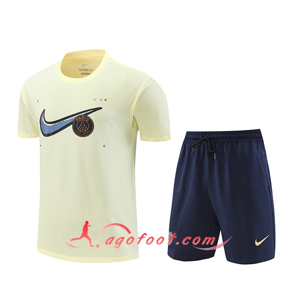 Ensemble Training T-Shirts PSG Beige 2024/2025