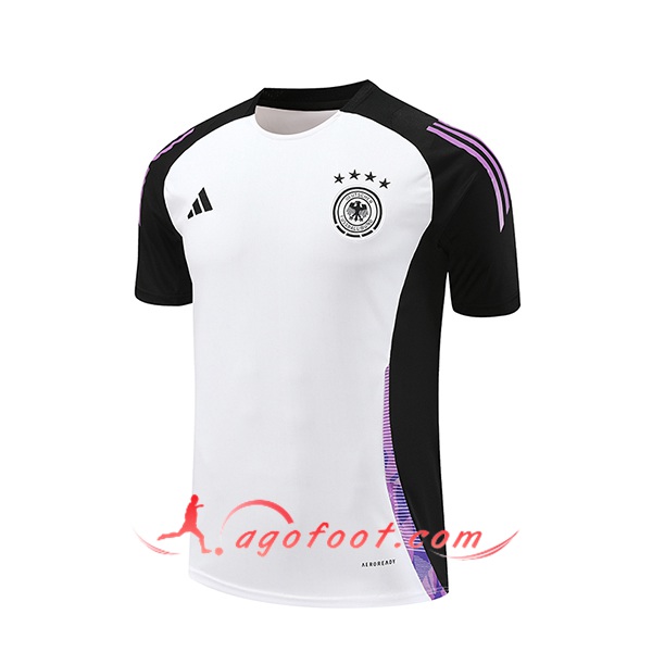 Training T-Shirts Allemagne Blanc/Noir/Pourpre 2024/2025