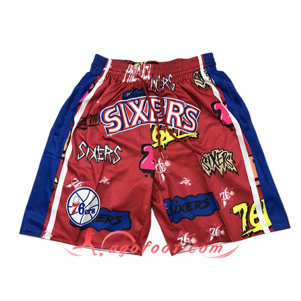 Shorts NBA Philadelphia 76ers 2024/25 Rouge/Pourpre