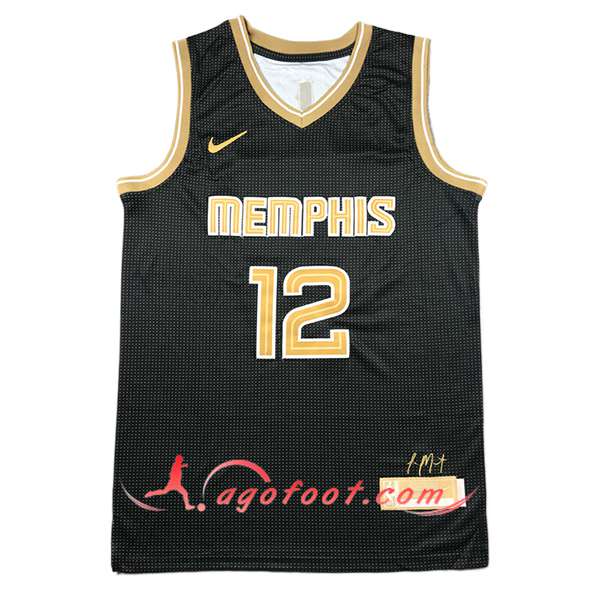 Maillot Memphis Grizzlies (MORANT #12) 2024/25 Noir/Jaune