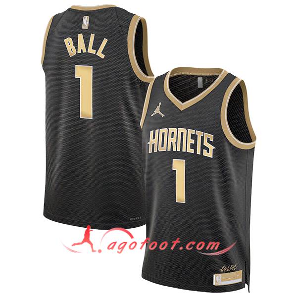 Maillot Charlotte Hornets (BALL #1) 2024/25 Noir/Jaune