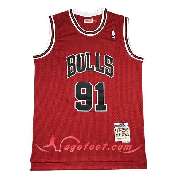 Maillot Chicago Bulls (RODMAN #91) 2024/25 Rouge -02