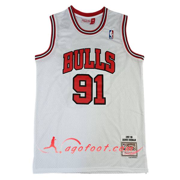 Maillot Chicago Bulls (RODMAN #91) 2024/25 Blanc/Rouge -02